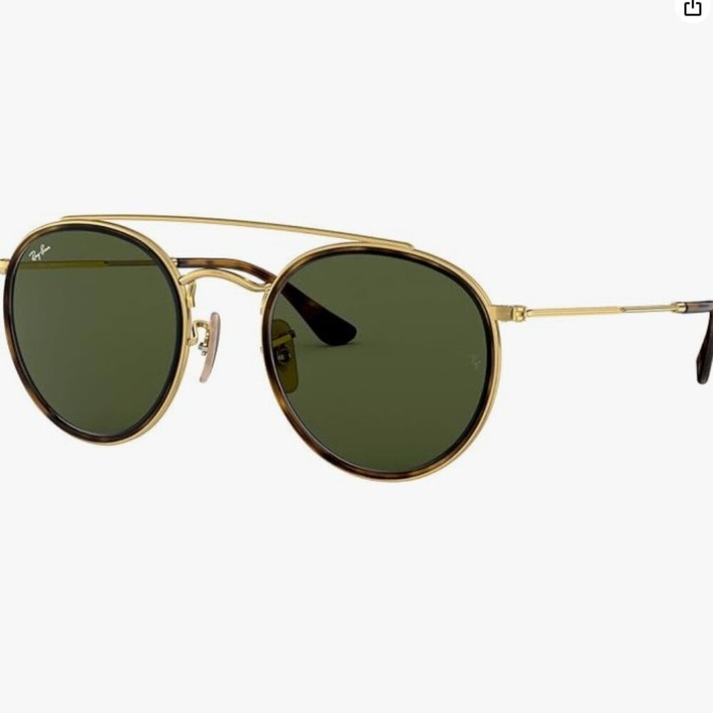 Ray-Ban Gold Double Bridge Round Sunglasses